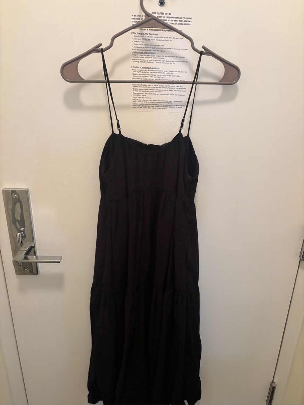 Abercrombie & Fitch Black Spaghetti Strap Tiered Maxi Dress
